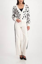Load image into Gallery viewer, Monari Leo Jacquard Cardi Jacket 809524 - Off White Black Leopard