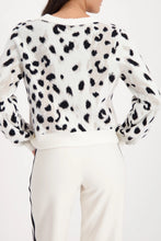 Load image into Gallery viewer, Monari Leo Jacquard Cardi Jacket 809524 - Off White Black Leopard
