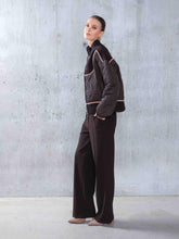 Load image into Gallery viewer, Alison Sheri Quilted Pipe Trim Zip Front Jacket 44228