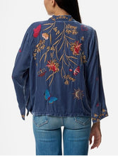 Load image into Gallery viewer, Johnny Was Aria Tonal Velvet Bolero J48325-2DJ - Blue Night