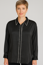 Load image into Gallery viewer, Johnny Was Slim Audrey Collared Shirt C18225-O Domitil Black