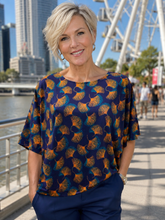 Load image into Gallery viewer, Lauren New Jersey Slouch Top 10ABG - Navy Print