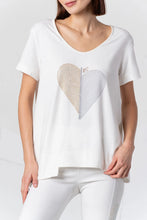 Load image into Gallery viewer, Elisa Cavaletti Heart T Shirt DD0060208S - Off White