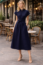 Load image into Gallery viewer, Joseph Ribkoff Tie Waist Memory Dress 261177 - Midnight Blue