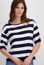 Load image into Gallery viewer, Monari Sweatshirt Stripes - Navy and White