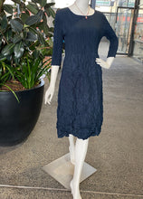 Load image into Gallery viewer, Alquema 3/4 Sleeve Smash Pocket Dress AD544MID - Midnight