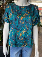 Load image into Gallery viewer, Lauren Silk Top - Marble Teal