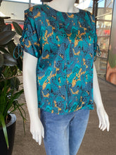 Load image into Gallery viewer, Lauren Silk Top - Marble Teal