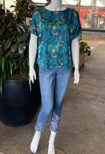 Load image into Gallery viewer, Lauren Silk Top - Marble Teal