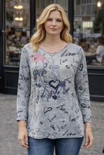Load image into Gallery viewer, La Madona Love Heart Top 3217 - Grey