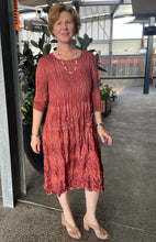 Load image into Gallery viewer, Alquema 3/4 Sleeve Smash Pocket Dress AD544TAND - Tangerine