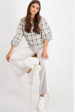 Load image into Gallery viewer, Monari Jersey Check Top 807612 - Cashew