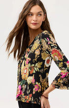 Load image into Gallery viewer, Johnny Was Janie Favourite V NeckFlute Sleeve Tee T17425-9 - Black Multi