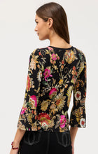Load image into Gallery viewer, Johnny Was Janie Favourite V NeckFlute Sleeve Tee T17425-9 - Black Multi