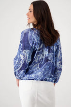 Load image into Gallery viewer, Monari Paisley Print Blouse 409755 - Navy