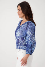 Load image into Gallery viewer, Monari Paisley Print Blouse 409755 - Navy