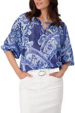 Load image into Gallery viewer, Monari Paisley Print Blouse 409755 - Navy