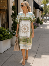 Load image into Gallery viewer, Lauren Manhattan Dress 4AOP - Olive and Pink