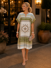 Load image into Gallery viewer, Lauren Manhattan Dress 4AOP - Olive and Pink