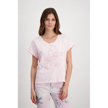 Load image into Gallery viewer, Monari Flamingo Floral Embroidered Tee 408833