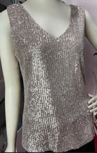 Load image into Gallery viewer, Joseph Ribkoff Sequined Top - Champagne