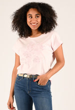 Load image into Gallery viewer, Monari Flamingo Floral Embroidered Tee 408833