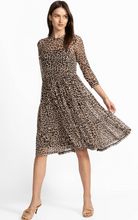 Load image into Gallery viewer, Johnny Was - 3/4 Sleeve Messed Tiered Dress (Slip) - Chestnut Leopard - R36225-6