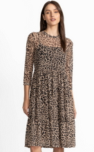 Load image into Gallery viewer, Johnny Was - 3/4 Sleeve Messed Tiered Dress (Slip) - Chestnut Leopard - R36225-6