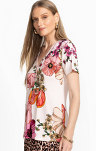 Load image into Gallery viewer, Johnny Was - The Janie Favourite Short Sleeve Henley - Rosabelia - T16225-6