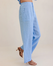Load image into Gallery viewer, Kaleido - 7/8 Pant with Lace Side - Chambray - K107C