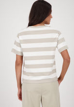 Load image into Gallery viewer, Monari Stripe Tee 409902 - Bamboo/White