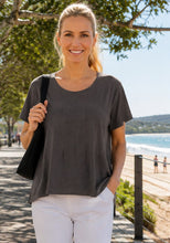 Load image into Gallery viewer, Foil Cotton In Tucks Tee CFO8703 - Sable
