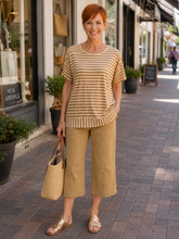 Load image into Gallery viewer, Lauren Soho Tee - Caramel Stripe