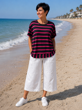 Load image into Gallery viewer, Lauren Soho Tee - Black & Pink Stripe