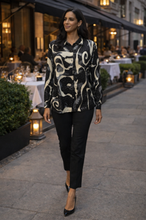 Load image into Gallery viewer, Fiori Starry Night Shirt 83834 - Black Beige