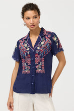 Load image into Gallery viewer, Johnny Was Amyle Camp Shirt C16126-3 Blue