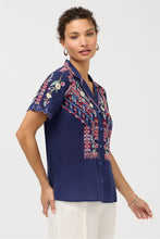 Load image into Gallery viewer, Johnny Was Amyle Camp Shirt C16126-3 Blue