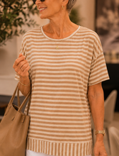 Load image into Gallery viewer, Lauren Soho Tee - Caramel Stripe