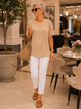 Load image into Gallery viewer, Lauren Soho Tee - Caramel Stripe