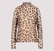 Load image into Gallery viewer, Monari Mesh Funnel Neck Tee 808618 - Milk Chocolate Print