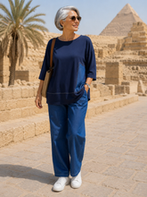 Load image into Gallery viewer, Lauren Verona Weekend Top 130VWTD - Navy/Denim
