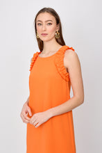 Load image into Gallery viewer, Joseph Ribkoff Ruffle Detail Shift - Mandarin