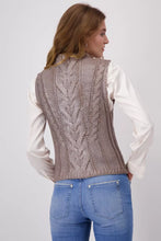 Load image into Gallery viewer, Monari Milk Chocolate Cable Knit Vest 808332