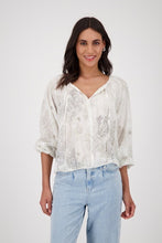 Load image into Gallery viewer, Monari Coral Reef Blouse 409648 - Cream Silver Coral