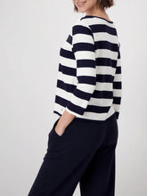 Load image into Gallery viewer, Monari Striped Jewellery Stripe Sweater 409136 - Deep Ocean
