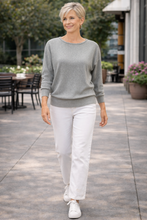 Load image into Gallery viewer, Kleio Lurex Batwing Sweater 34709 - Silver