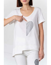 Load image into Gallery viewer, Elisa Cavaletti Heart T Shirt DD0060208S - Off White