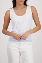 Load image into Gallery viewer, Monari Tee with Sequins 410615 - Sky Blue on White
