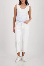 Load image into Gallery viewer, Monari Tee with Sequins 410615 - Sky Blue on White
