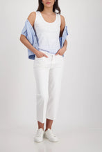 Load image into Gallery viewer, Monari Tee with Sequins 410615 - Sky Blue on White
